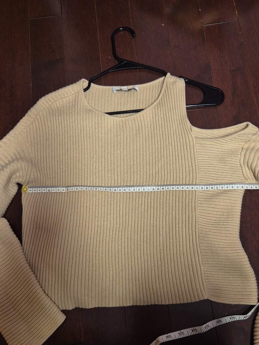Off Shoulder Intermix Ribbed Knit Sweater  Size Small - Picture 14 of 16